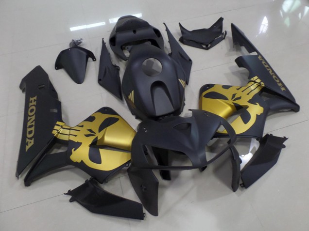 Aftermarket Matte Black with Gold Skull 05-06 Honda CBR600RR Motorcycle Fairings Sale