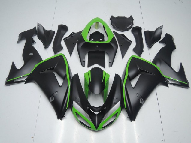 Aftermarket Matte Black with Green Line 06-07 Kawasaki Ninja ZX10R Motorcycle Fairings Sale Aftermarket Matte Black with Green Line 06-07 Kawasaki Ninja ZX10R Motorcycle Fairings Sale