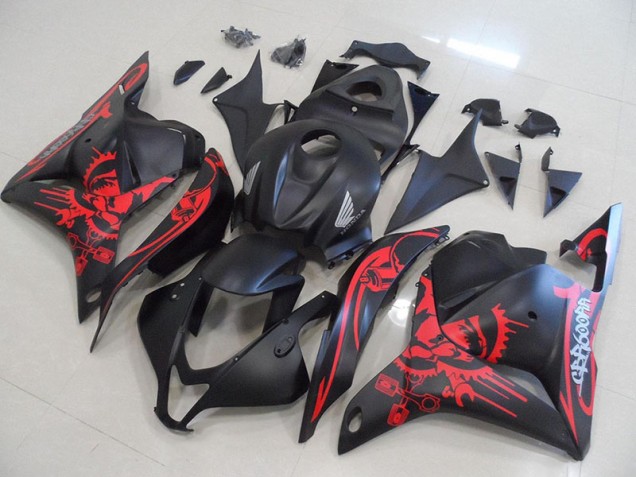 Aftermarket Matte Black with Red Skull 09-12 Honda CBR600RR Motorcycle Fairings Sale