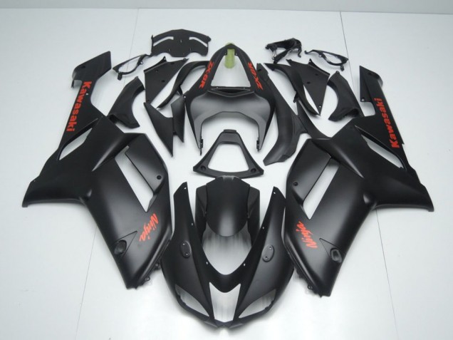 Aftermarket Matte Black with Red Sticker 07-08 Kawasaki Ninja ZX6R Motorcycle Fairings Sale Aftermarket Matte Black with Red Sticker 07-08 Kawasaki Ninja ZX6R Motorcycle Fairings Sale