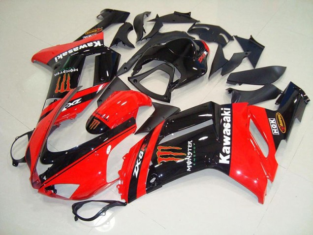 Aftermarket Monster In Red 07-08 Kawasaki Ninja ZX6R Motorcycle Fairings Sale Aftermarket Monster In Red 07-08 Kawasaki Ninja ZX6R Motorcycle Fairings Sale