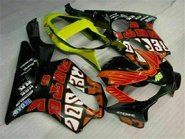 Aftermarket Orange Black 01-03 Honda CBR600 F4i Plastics Motorcycle Fairings Sale