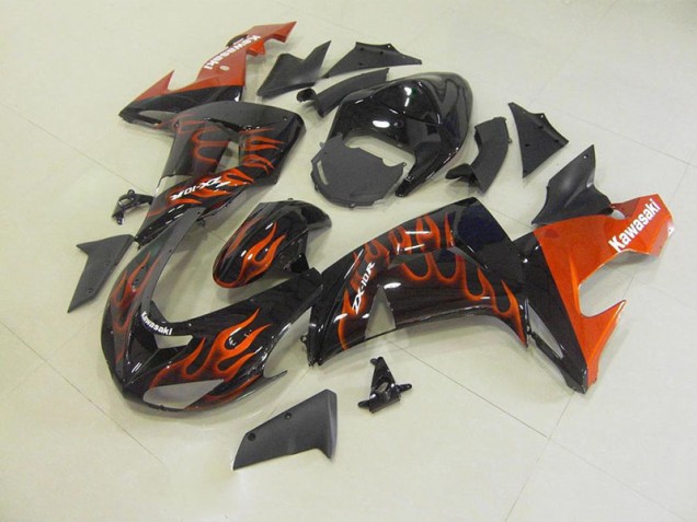 Aftermarket Orange Flame 06-07 Kawasaki Ninja ZX10R Motorcycle Fairings Sale Aftermarket Orange Flame 06-07 Kawasaki Ninja ZX10R Motorcycle Fairings Sale