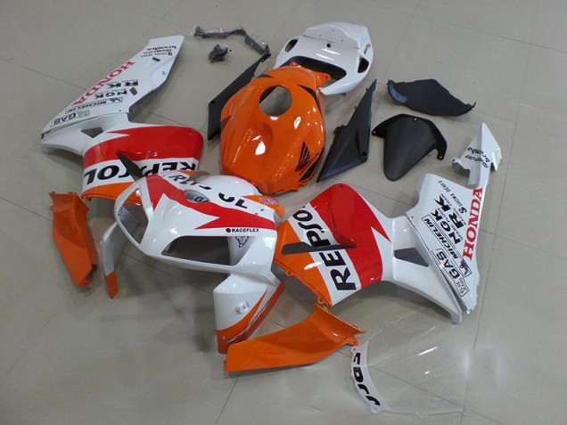 Aftermarket Orange White Repsol 05-06 Honda CBR600RR Motorcycle Fairings Sale