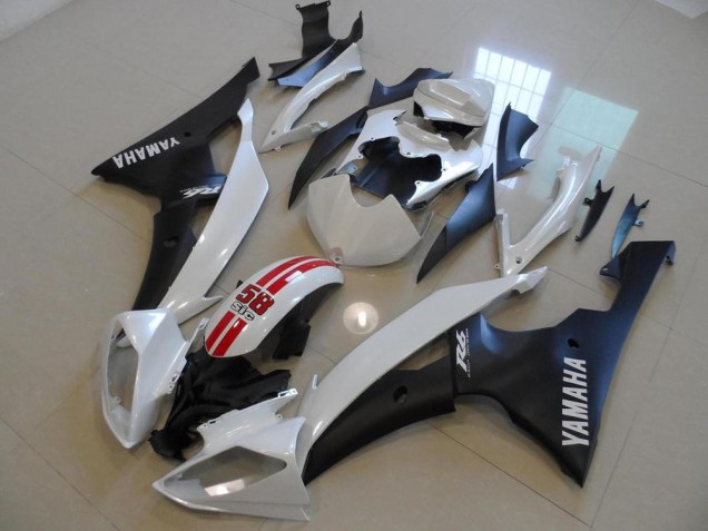 Aftermarket Pearl White and Black 58Sic 08-16 Yamaha YZF R6 Motorcycle Fairings Sale Aftermarket Pearl White and Black 58Sic 08-16 Yamaha YZF R6 Motorcycle Fairings Sale