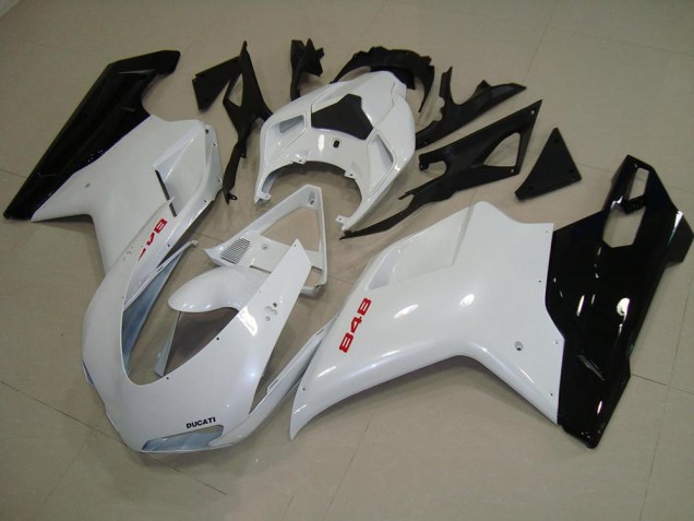Aftermarket Pearl White Black 07-12 Ducati 848 1098 1198 Motorcycle Fairings Sale Aftermarket Pearl White Black 07-12 Ducati 848 1098 1198 Motorcycle Fairings Sale