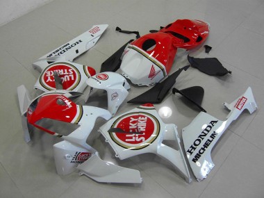 Aftermarket Pearl White Lucky Strike 05-06 Honda CBR600RR Motorcycle Fairings Sale