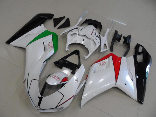 Aftermarket Peral White with Italy Flag 07-12 Ducati 848 1098 1198 Motorcycle Fairings Sale Aftermarket Peral White with Italy Flag 07-12 Ducati 848 1098 1198 Motorcycle Fairings Sale