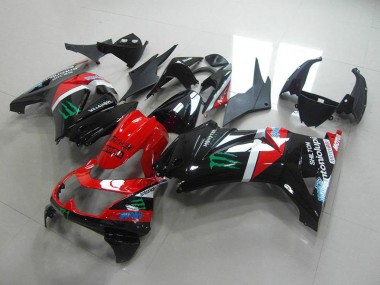 Aftermarket Red and Black Monster 08-12 Kawasaki Ninja ZX250R 2008-2012 Red and Black Monster Kawasaki Ninja ZX250R Motorcycle Fairings Sale
