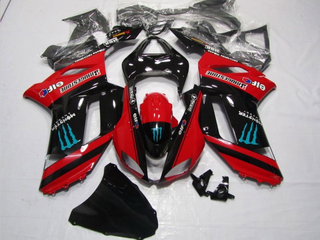 Aftermarket Red Black 07-08 Kawasaki Ninja ZX6R Motorcycle Fairings Sale Aftermarket Red Black 07-08 Kawasaki Ninja ZX6R Motorcycle Fairings Sale