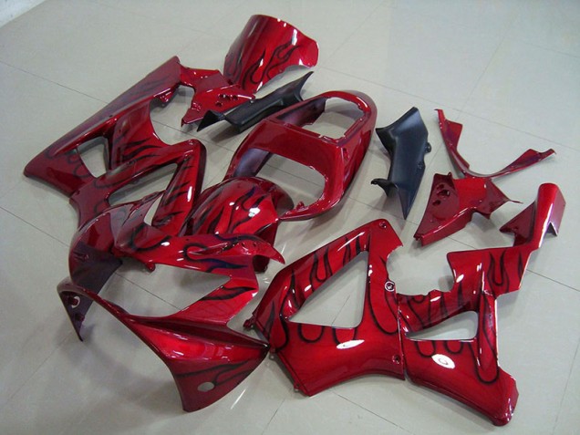 Aftermarket Red Black Flame 00-01 Honda CBR900RR 929 Motorcycle Fairings Sale