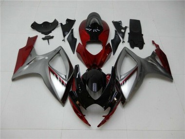 Aftermarket Red Silver 06-07 Suzuki GSXR 600/750 Motorcycle Fairings Sale