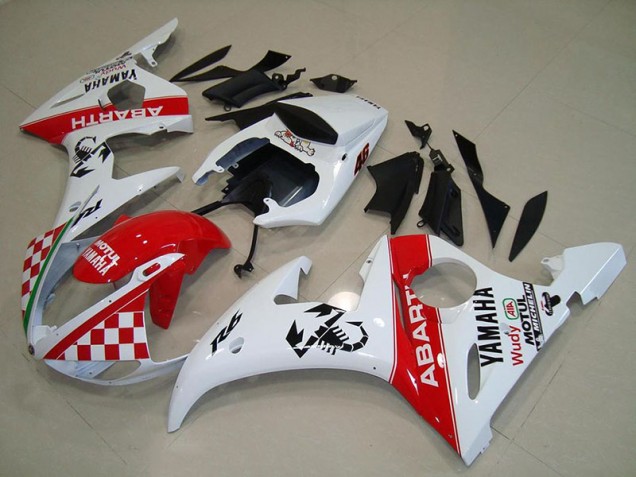 Aftermarket Red White 03-05 Yamaha YZF R6 Motorcycle Fairings Sale Aftermarket Red White 03-05 Yamaha YZF R6 Motorcycle Fairings Sale