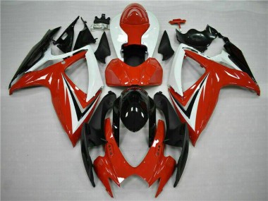 Aftermarket Red White 06-07 Suzuki GSXR 600/750 Motorcycle Fairings Sale