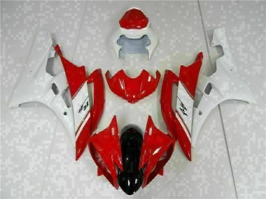 Aftermarket Red White 06-07 Yamaha YZF R6 Full Fairing Kit Sale