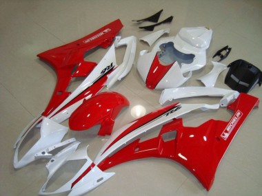 Aftermarket Red White 06-07 Yamaha YZF R6 Motorcycle Fairings Sale