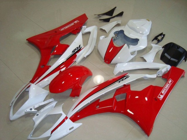 Aftermarket Red White 06-07 Yamaha YZF R6 Motorcycle Fairings Sale Aftermarket Red White 06-07 Yamaha YZF R6 Motorcycle Fairings Sale