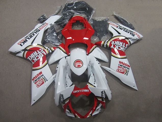 Aftermarket Red White Lucky Strike 11-20 Suzuki GSXR600 2011-2020 Red White Lucky Strike Suzuki GSXR600 Motorcycle Fairings Sale Aftermarket Red White Lucky Strike 11-20 Suzuki GSXR600 2011-2020 Red White Lucky Strike Suzuki GSXR600 Motorcycle Fairings Sale