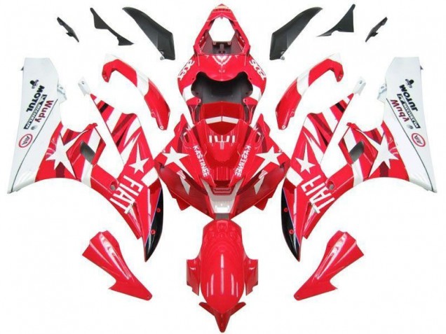 Aftermarket Red White Star Fiat 06-07 Yamaha YZF R6 Motorcycle Fairings Sale Aftermarket Red White Star Fiat 06-07 Yamaha YZF R6 Motorcycle Fairings Sale