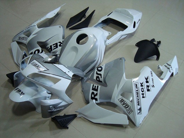 Aftermarket Repsol White Silver 03-04 Honda CBR600RR Motorcycle Fairings Sale