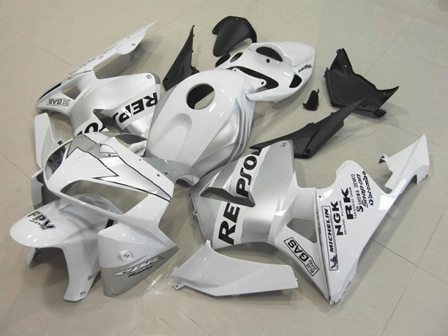 Aftermarket Repsol White Silver 05-06 Honda CBR600RR Motorcycle Fairings Sale