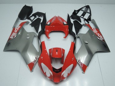 Aftermarket Silver and Red 03-05 Aprilia RSV1000 Motorcycle Fairings Sale