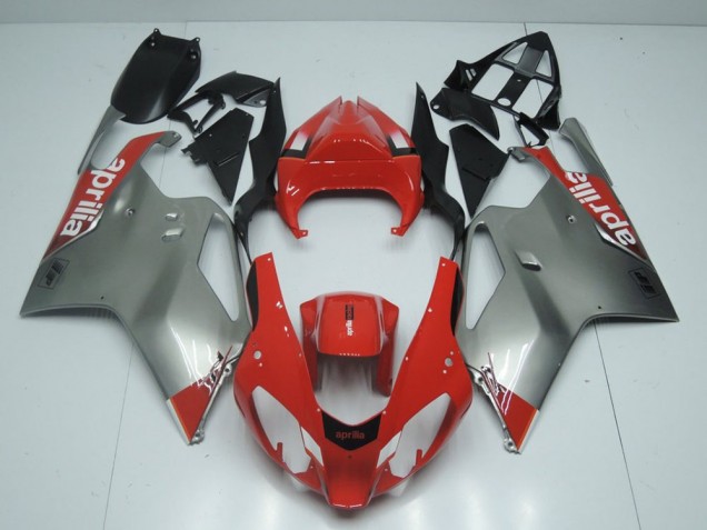 Aftermarket Silver and Red 03-05 Aprilia RSV1000 Motorcycle Fairings Sale Aftermarket Silver and Red 03-05 Aprilia RSV1000 Motorcycle Fairings Sale