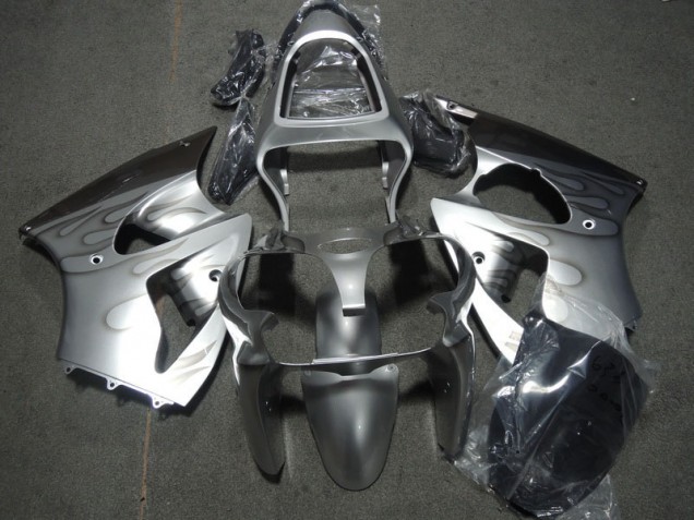 Aftermarket Silver Flame 00-02 Kawasaki Ninja ZX6R Motorcycle Fairings Sale Aftermarket Silver Flame 00-02 Kawasaki Ninja ZX6R Motorcycle Fairings Sale