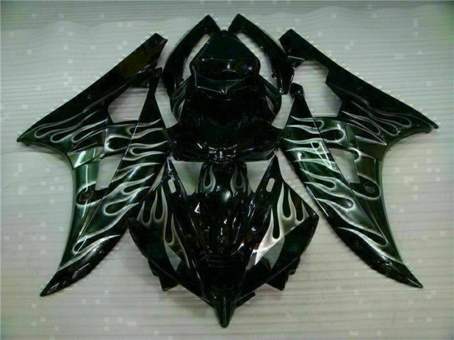 Aftermarket Silver Flame Black 06-07 Yamaha YZF R6 Motorcycle Fairings Sale Aftermarket Silver Flame Black 06-07 Yamaha YZF R6 Motorcycle Fairings Sale
