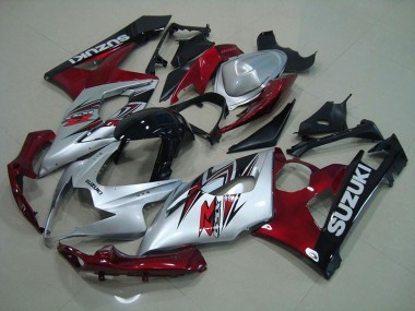 Aftermarket Silver Red 05-06 Suzuki GSXR 1000 Motorcycle Fairings Sale