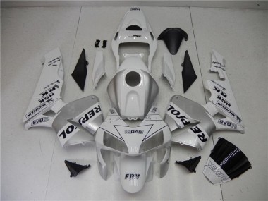 Aftermarket Silver White Black 03-04 Honda CBR600RR Motorcycle Fairings Sale