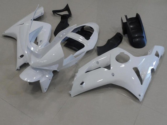 Aftermarket White 03-04 Kawasaki Ninja ZX6R Motorcycle Fairings Sale Aftermarket White 03-04 Kawasaki Ninja ZX6R Motorcycle Fairings Sale