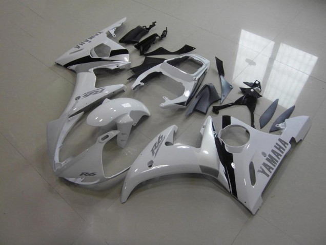 Aftermarket White and Grey Decals 03-05 Yamaha YZF R6 Motorcycle Fairings Sale Aftermarket White and Grey Decals 03-05 Yamaha YZF R6 Motorcycle Fairings Sale