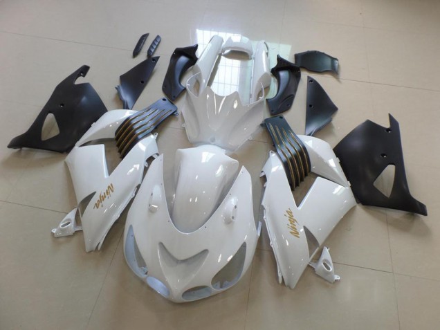 Aftermarket White and Matte Black 06-11 Kawasaki Ninja ZX14R Motorcycle Fairings Sale Aftermarket White and Matte Black 06-11 Kawasaki Ninja ZX14R Motorcycle Fairings Sale