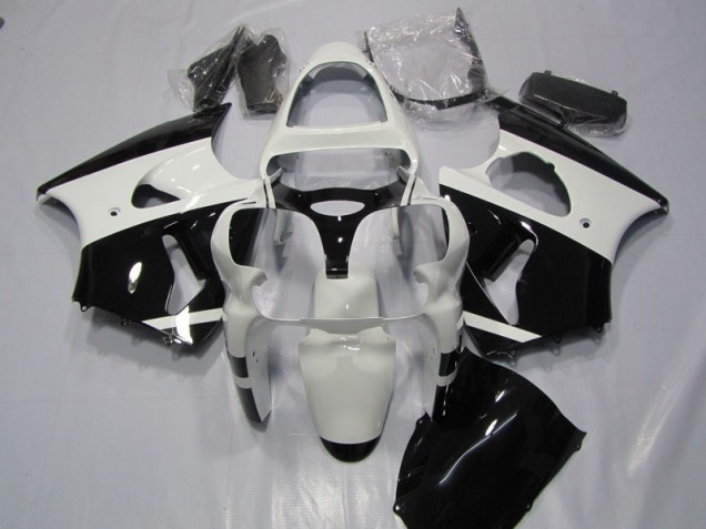 Aftermarket White Black 00-02 Kawasaki Ninja ZX6R Motorcycle Fairings Sale