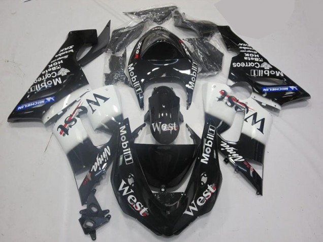 Aftermarket White Black 05-06 Kawasaki Ninja ZX6R Motorcycle Fairings & Bodywork Sale Aftermarket White Black 05-06 Kawasaki Ninja ZX6R Motorcycle Fairings & Bodywork Sale