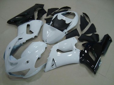 Aftermarket White Black 05-06 Kawasaki Ninja ZX6R Motorcycle Fairings Sale
