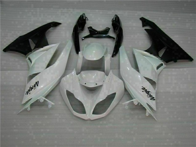 Aftermarket White Black 09-12 Kawasaki Ninja ZX6R Fairing Kit Sale Aftermarket White Black 09-12 Kawasaki Ninja ZX6R Fairing Kit Sale