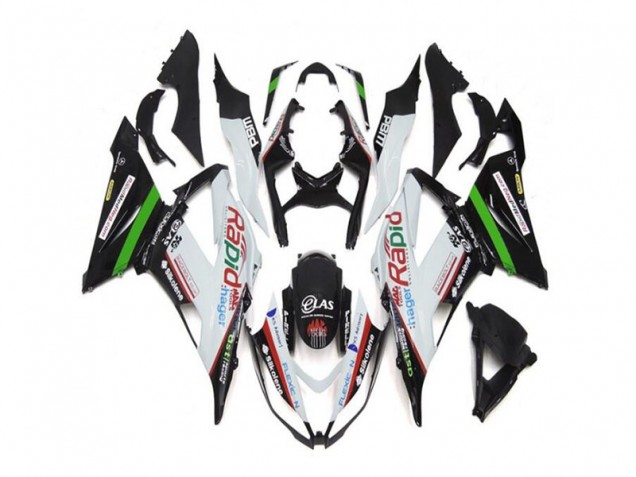 Aftermarket White Black 13-18 Kawasaki Ninja ZX6R Motorcycle Fairings Sale Aftermarket White Black 13-18 Kawasaki Ninja ZX6R Motorcycle Fairings Sale