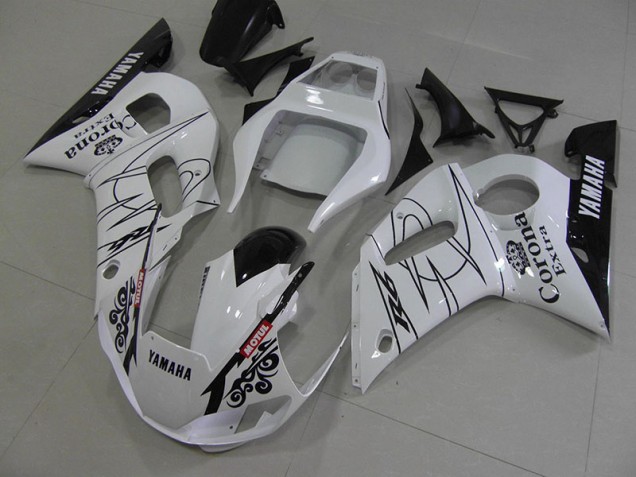 Aftermarket White Black Corona 98-02 Yamaha YZF R6 Motorcycle Fairings Sale Aftermarket White Black Corona 98-02 Yamaha YZF R6 Motorcycle Fairings Sale