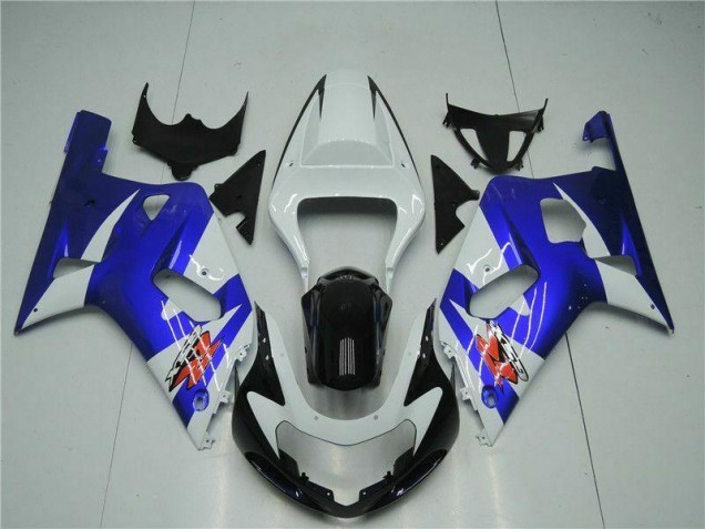 Aftermarket White Blue 01-03 Suzuki GSXR 600/750 Motorcycle Fairings Sale
