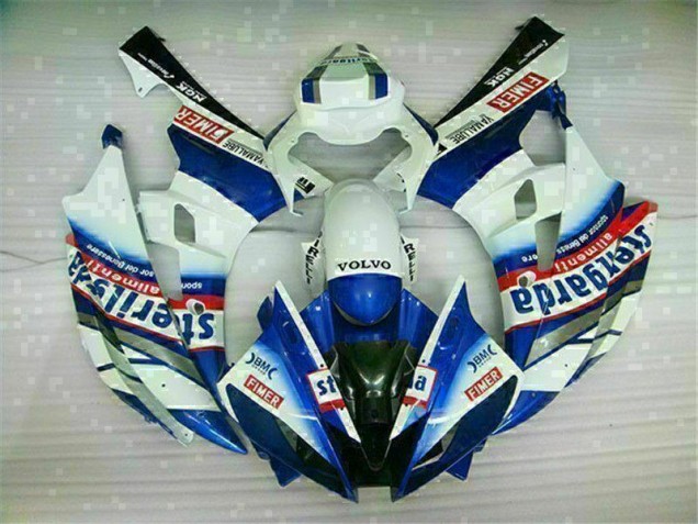 Aftermarket White Blue 06-07 Yamaha YZF R6 Motorcycle Fairings Sale