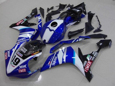 Aftermarket White Blue 07-08 Yamaha YZF R1 Motorcycle Fairings Sale