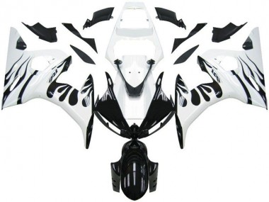 Aftermarket White Flame Black 03-05 Yamaha YZF R6 Motorcycle Fairings Sale