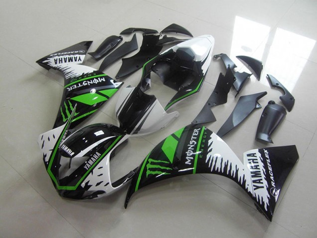 Aftermarket White Green Monster 12-14 Yamaha YZF R1 Motorcycle Fairings Sale Aftermarket White Green Monster 12-14 Yamaha YZF R1 Motorcycle Fairings Sale