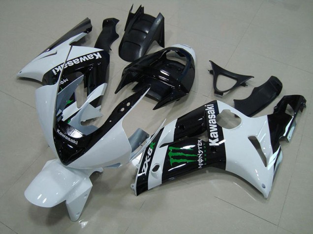 Aftermarket White Monster 03-04 Kawasaki Ninja ZX6R Motorcycle Fairings Sale Aftermarket White Monster 03-04 Kawasaki Ninja ZX6R Motorcycle Fairings Sale