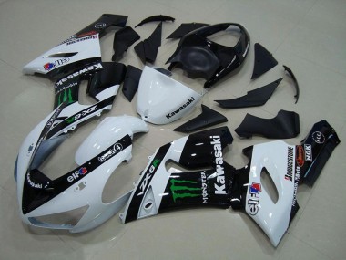 Aftermarket White Monster 05-06 Kawasaki Ninja ZX6R Motorcycle Fairings Sale