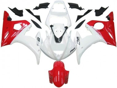 Aftermarket White Red 03-05 Yamaha YZF R6 Motorcycle Fairings Sale