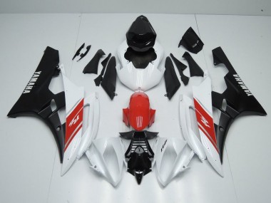 Aftermarket White Red and Matte Black 06-07 Yamaha YZF R6 Motorcycle Fairings Sale