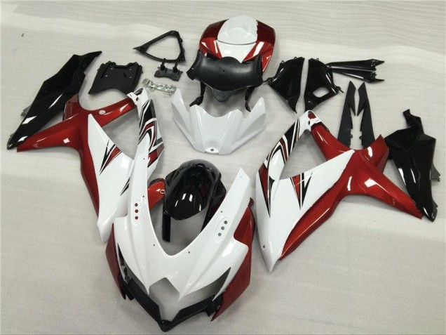 Aftermarket White Red Black 08-10 Suzuki GSXR 600/750 Motorcycle Fairings Sale Aftermarket White Red Black 08-10 Suzuki GSXR 600/750 Motorcycle Fairings Sale